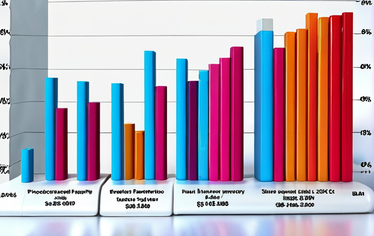 **Data Visualization:** A vibrant bar chart showing sales data over several months, instantly highlighting peak and low sales periods. Add a magnifying glass focused on a specific bar.
