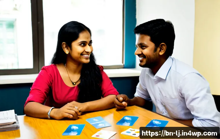 전문용어 단순화로 소통 개선하기 - Photorealistic workplace consultation in Bangladesh, a friendly young professional explaining a simp...